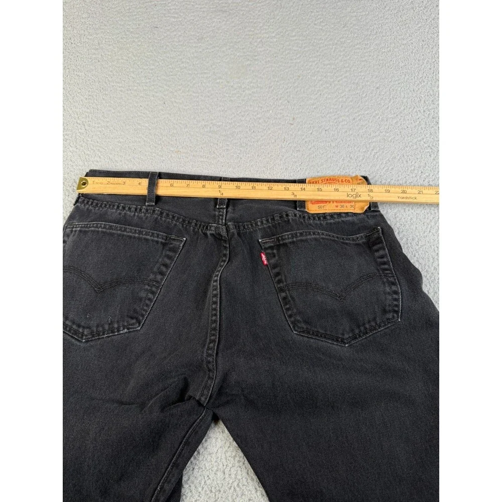 LEVI'S 501 Jeans Mens 38 x 30 Black Work Farm Streetwear Western Cowboy